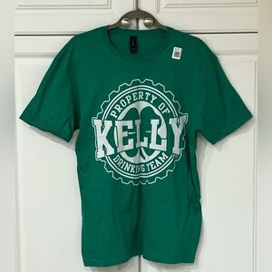 Kelly Drinking Team Green T Shirt Medium NWOT Unisex